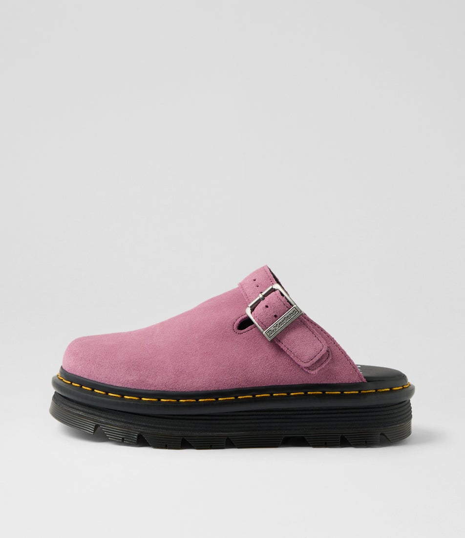 Zebzag Muted Purple Suede Mules