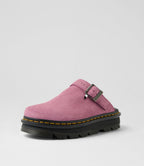 Zebzag Muted Purple Suede Mules
