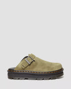 Zebzag Muted Olive Suede Mules