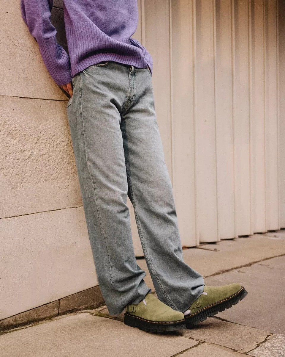 Zebzag Muted Olive Suede Mules