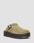 Zebzag Muted Olive Suede Mules