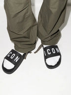 DSQUARED2 logo-print flat slides