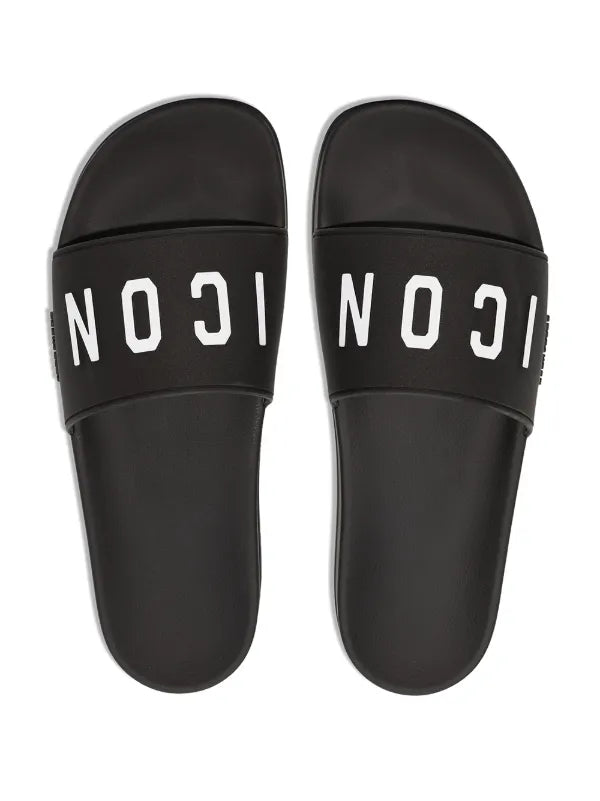 DSQUARED2 logo-print flat slides