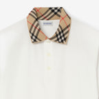 Burberry Check Collar Cotton Polo Shirt