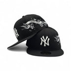 Black New York Yankees Gray Bottom Monotone Hummingbird City Art Side Patch New Era 59Fifty