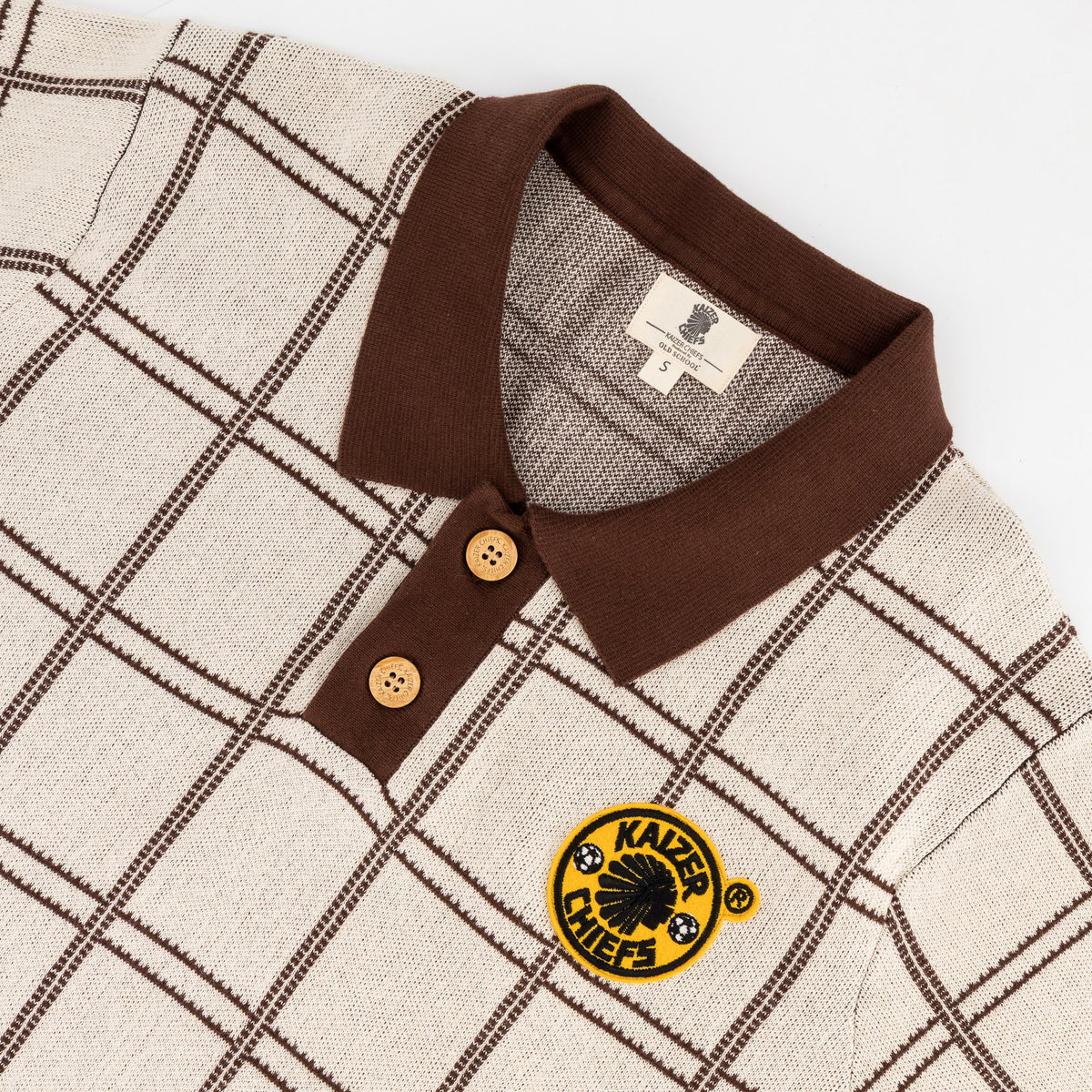 Kaizer Chiefs SS Check Knitted Jersey-Ivory