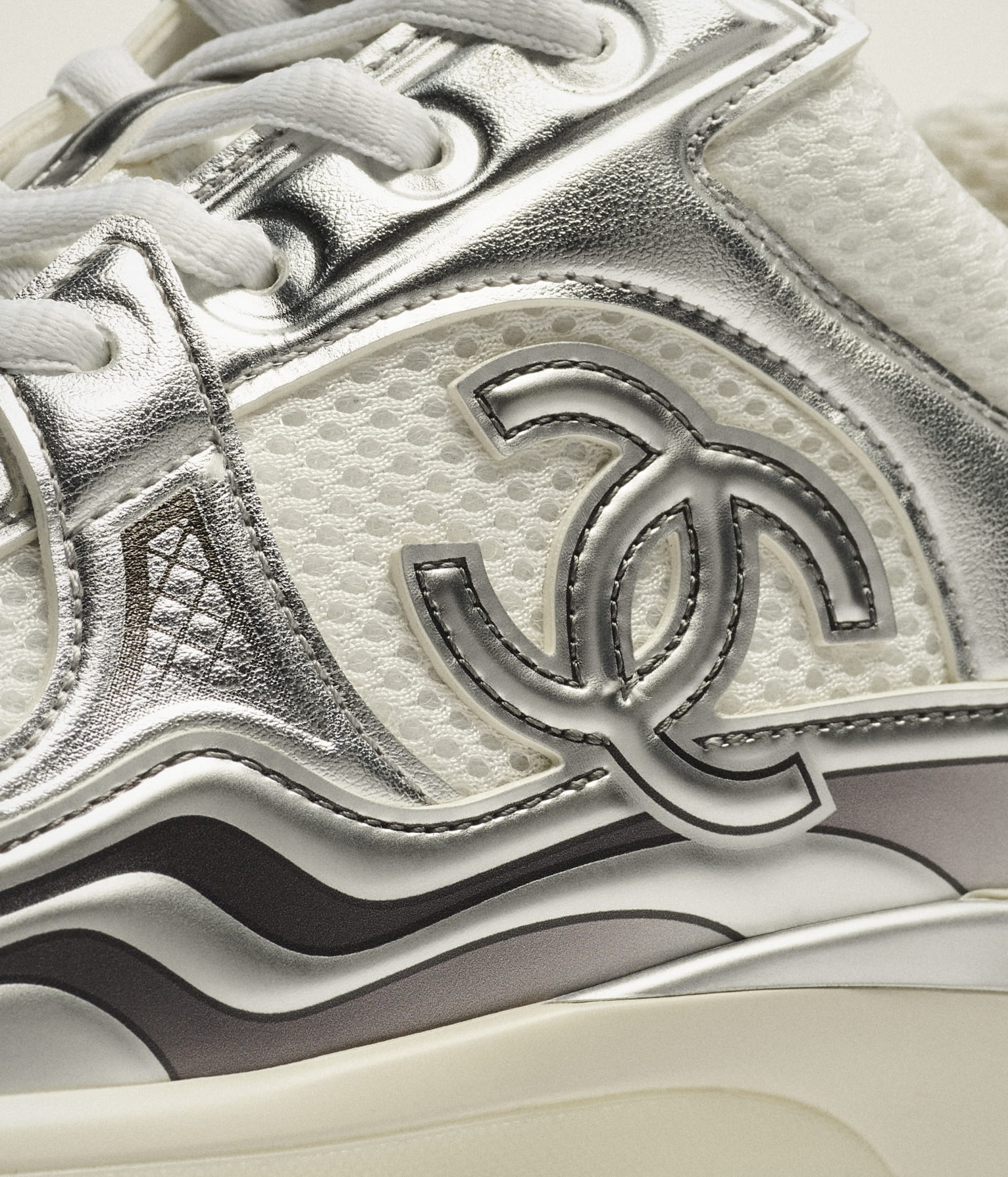 Chanel Trainers ‘White & Silver’