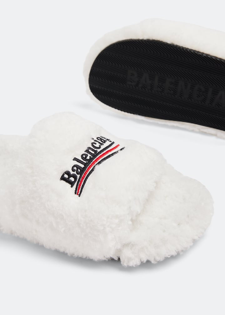 Balenciaga Furry Slide Sandals (With box)