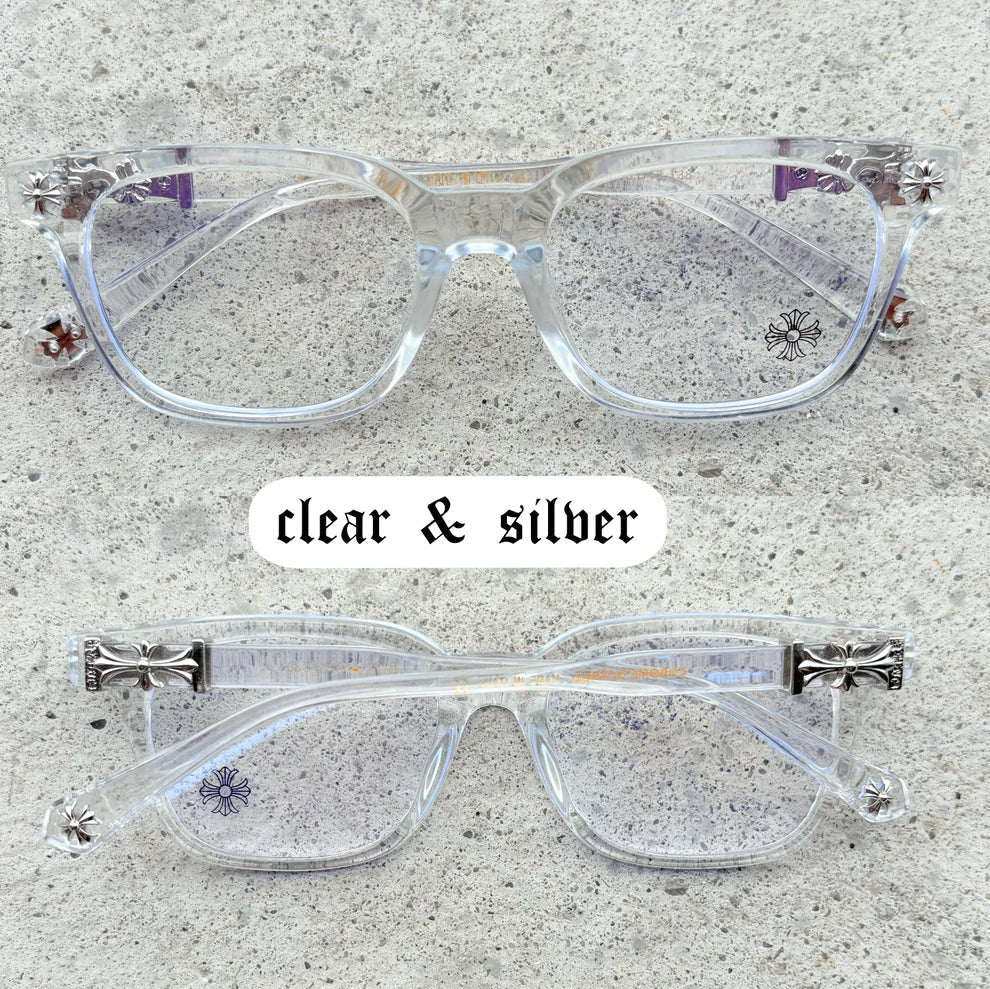 Chrome Hearts Cox Ucker Transparent Frames Clear & Silver
