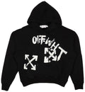 Off-White Paint Script Skate Hoodie 'Black/White’