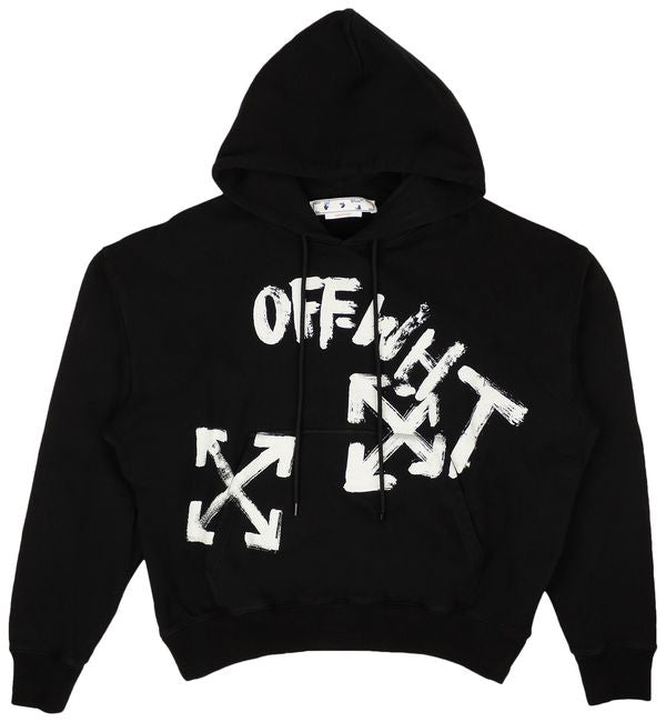 Off-White Paint Script Skate Hoodie 'Black/White’