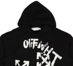 Off-White Paint Script Skate Hoodie 'Black/White’