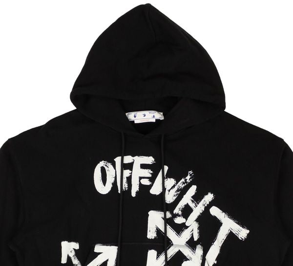 Off-White Paint Script Skate Hoodie 'Black/White’