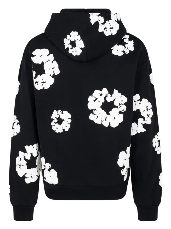 Denim Tears Wreath-Print “Black & White” hoodie