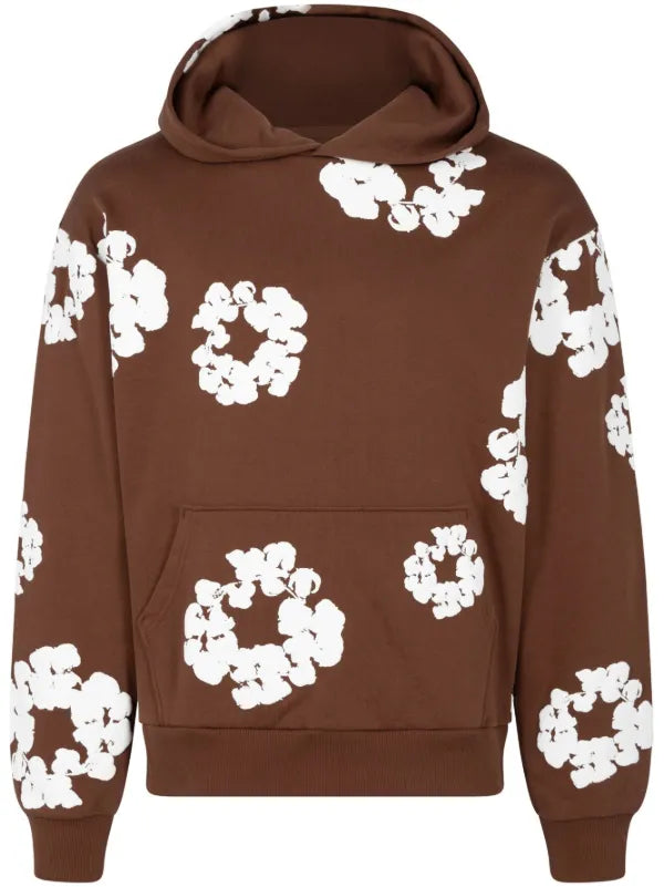 Denim Tears Wreath-Print “Chocolate Brown” hoodie