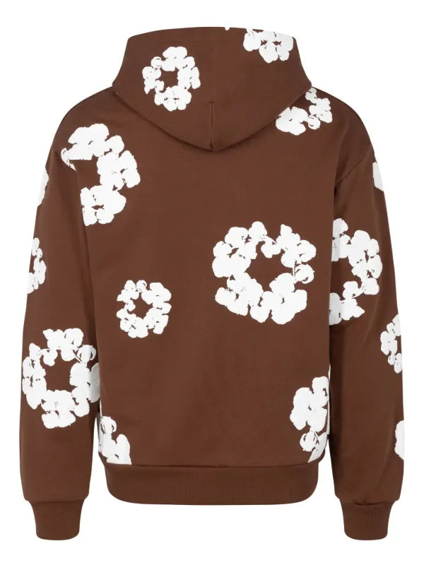Denim Tears Wreath-Print “Chocolate Brown” hoodie