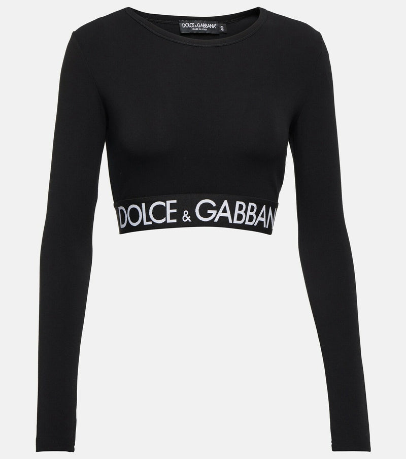 Dolce & Gabbana - Logo cotton-blend crop top