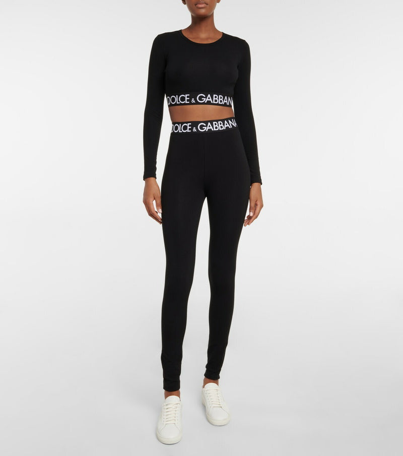 Dolce & Gabbana - Logo cotton-blend crop top