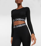 Dolce & Gabbana - Logo cotton-blend crop top