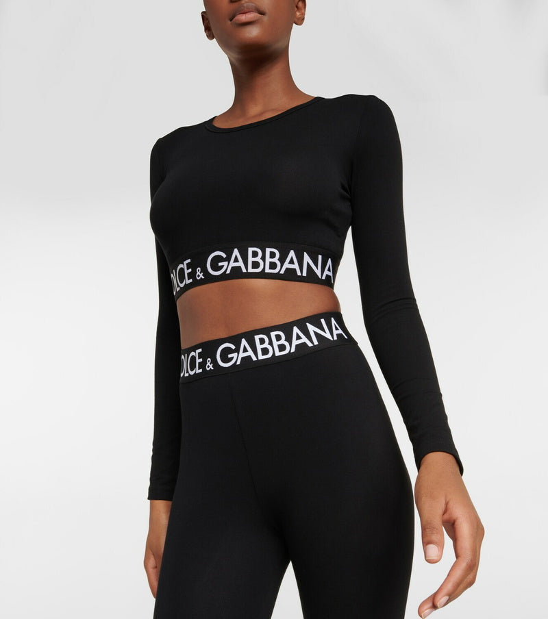Dolce & Gabbana - Logo cotton-blend crop top