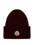 Moncler ribbed logo-patch beanie