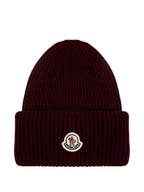 Moncler ribbed logo-patch beanie