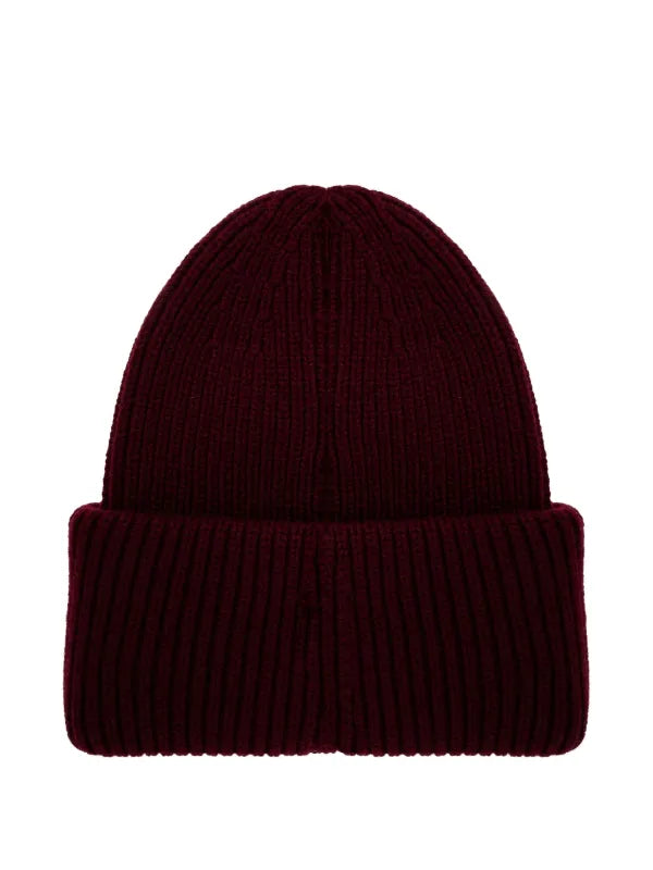 Moncler ribbed logo-patch beanie