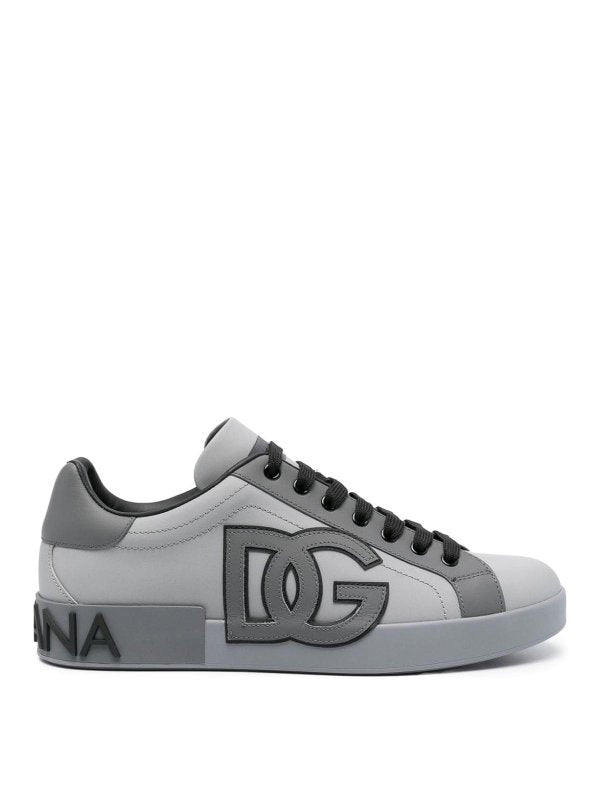 Dolce & Gabbana Sneakers portofino grey paneled embossed