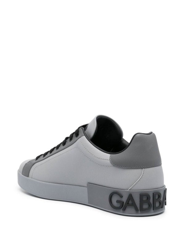 Dolce & Gabbana Sneakers portofino grey paneled embossed