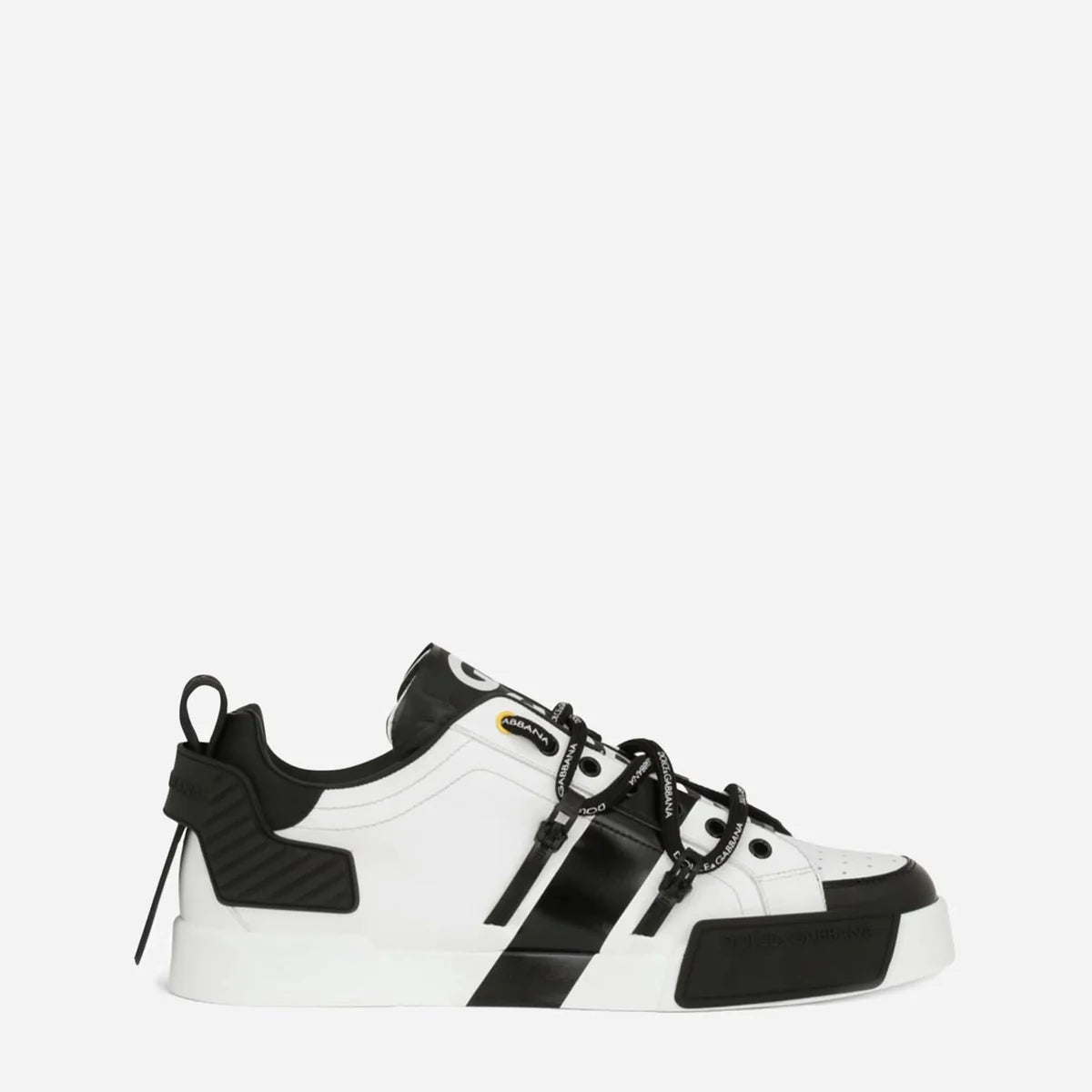 Dolce & Gabbana White Leather Logo Portofino Sneakers