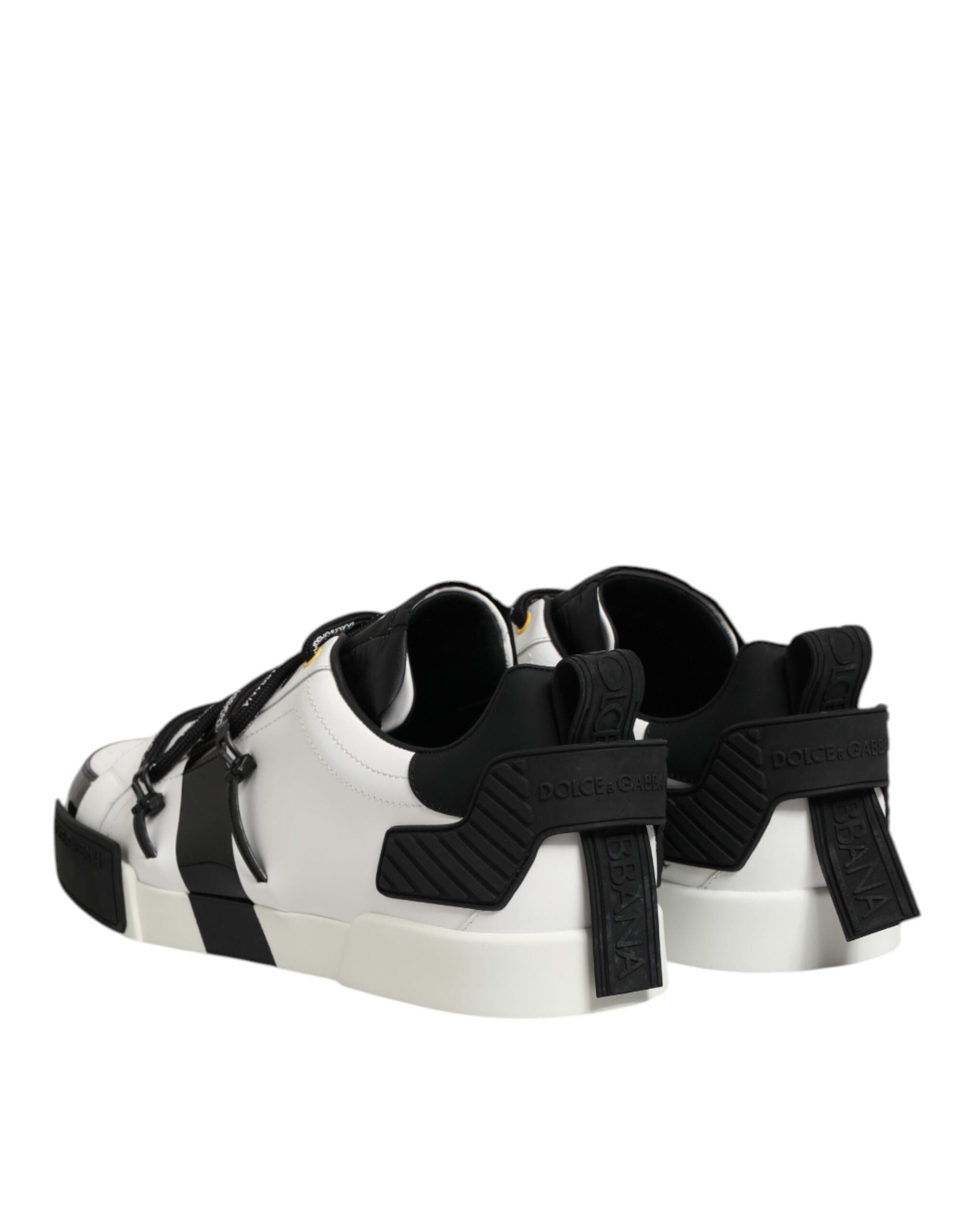 Dolce & Gabbana White Leather Logo Portofino Sneakers