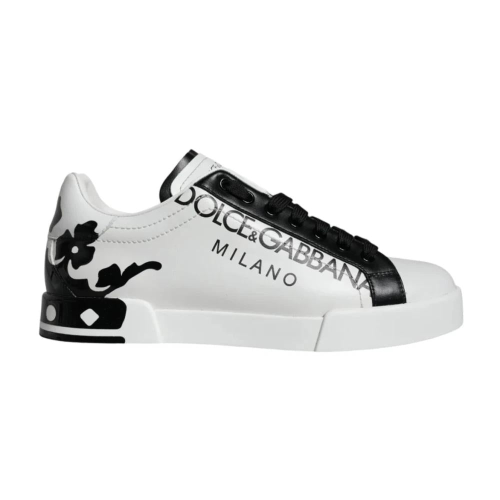 Dolce & Gabbana white leather Portofino sneakers