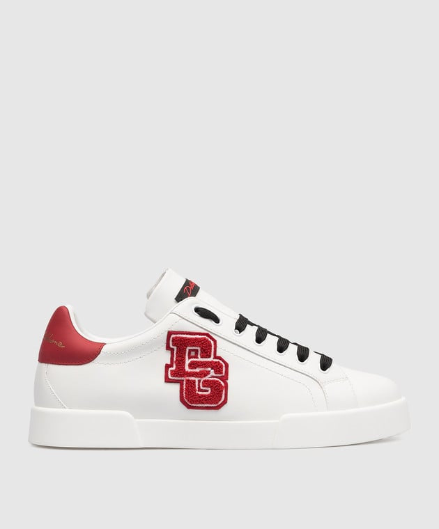 Dolce & Gabbana Portofino white leather sneakers with DG logo patch