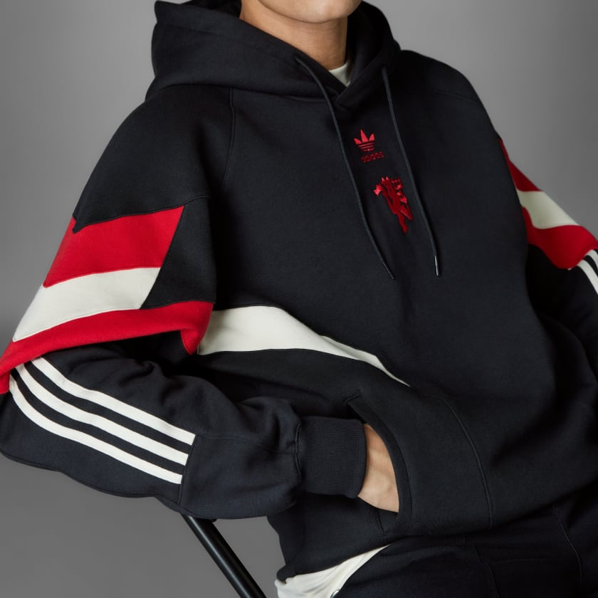 Adidas MANCHESTER UNITED ORIGINALS HOODIE Black Mens Hoody
