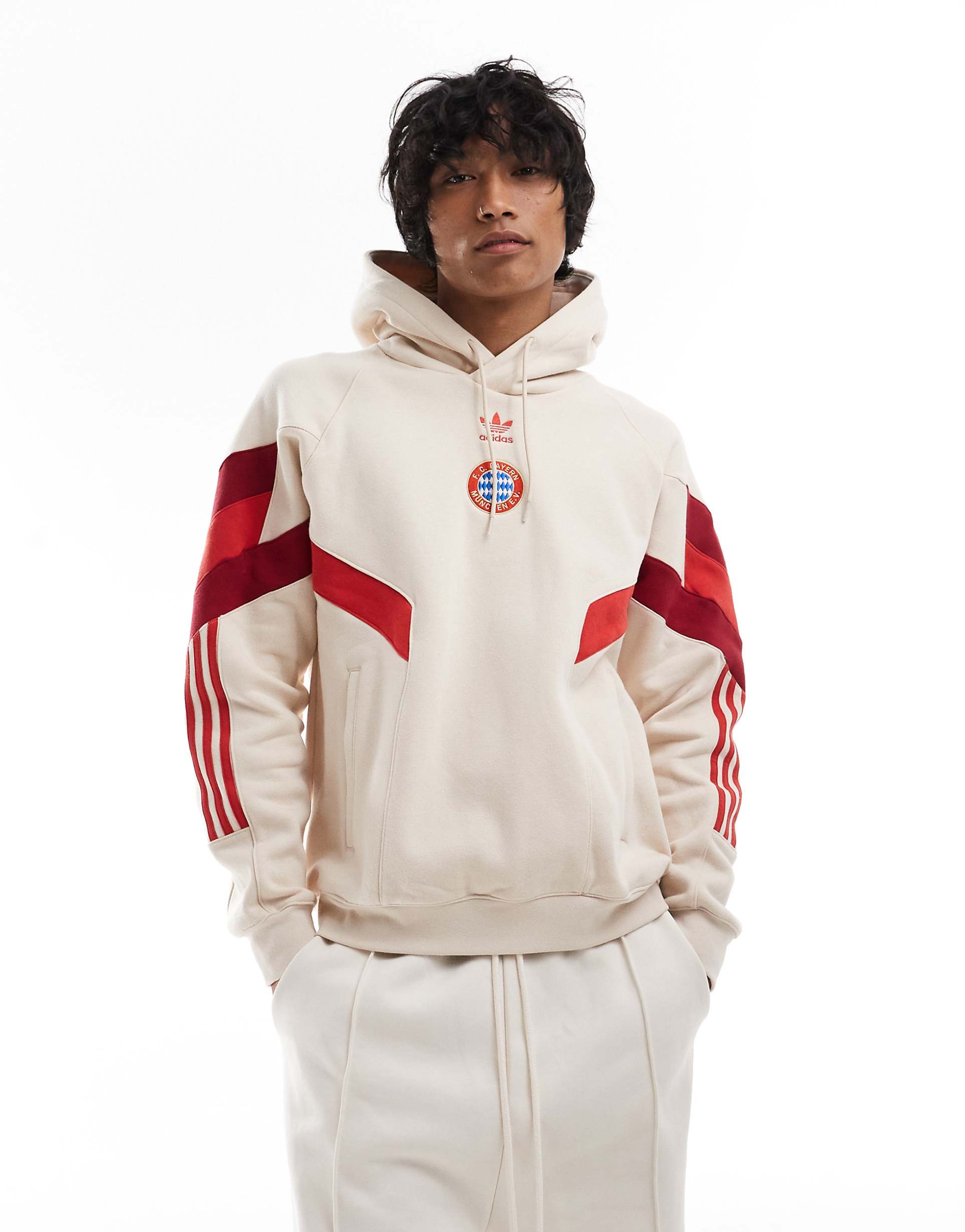 Adidas FC BAYERN ORIGINALS HOODIE Red Mens Hoody