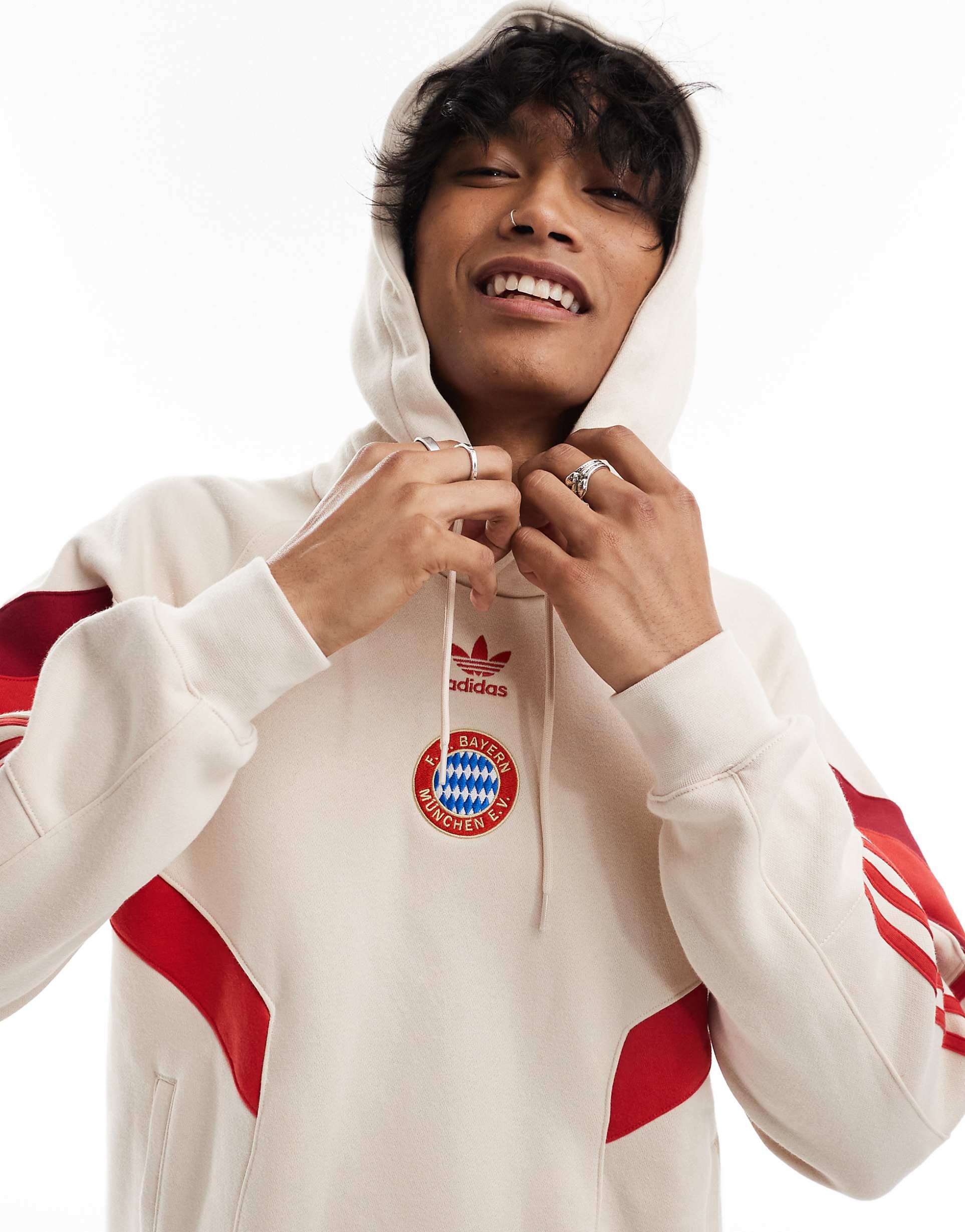 Adidas FC BAYERN ORIGINALS HOODIE Red Mens Hoody