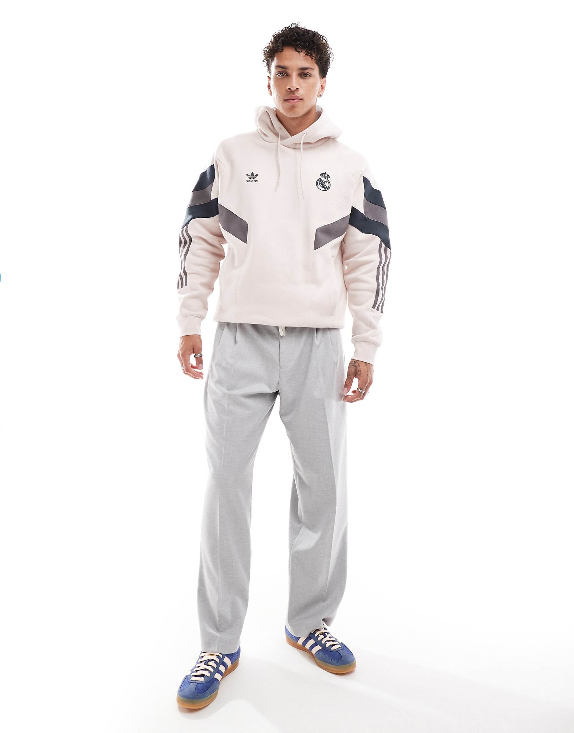 Adidas REAL MADRID ORIGINALS HOODIE White Mens Hoody