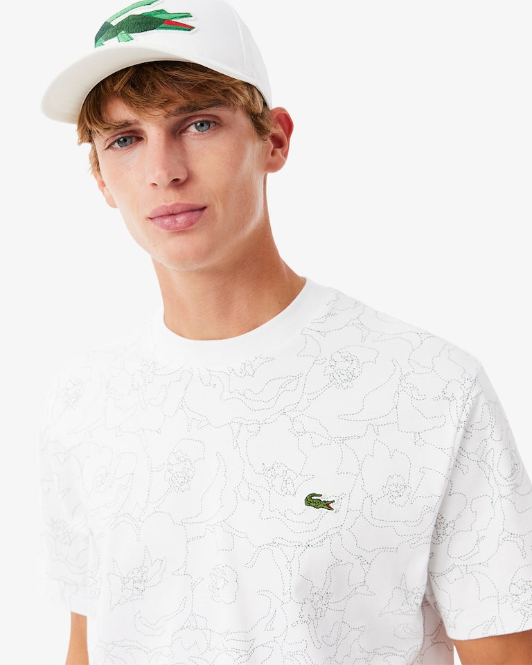 Lacoste Heavy Cotton Flower Print T-Shirt