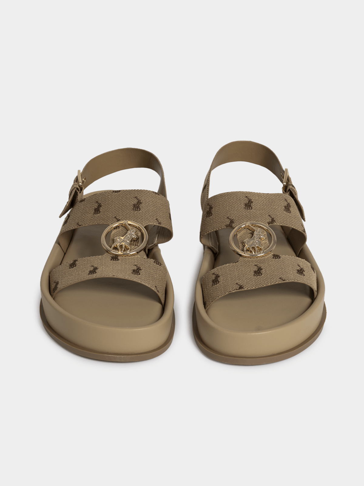 Women's Jacquard Polo Stone Moulded Trim Sandals