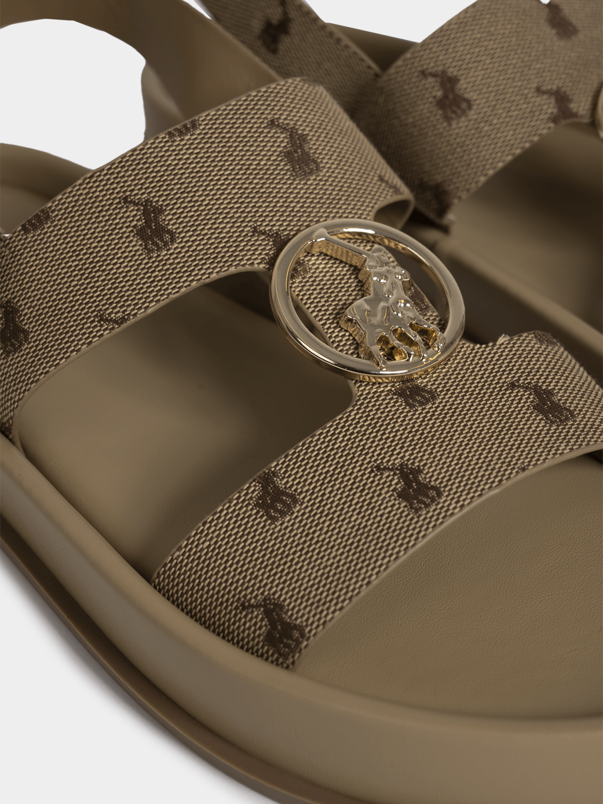 Women's Jacquard Polo Stone Moulded Trim Sandals