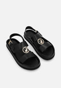 Polo Stone Moulded Trim Sandals Black