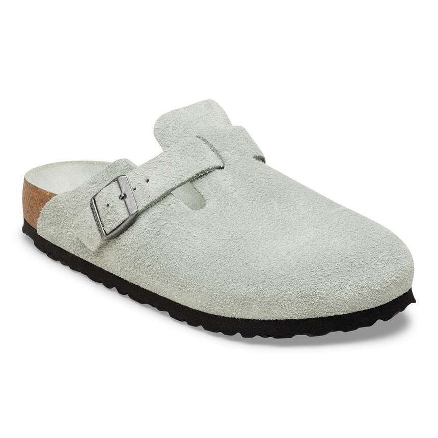 Birkenstock Boston buckle suede clogs