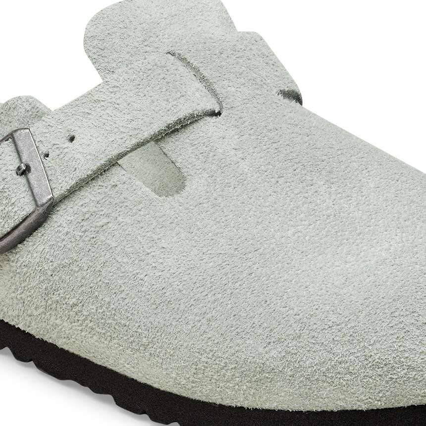 Birkenstock Boston buckle suede clogs
