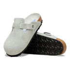Birkenstock Boston buckle suede clogs
