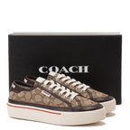 Brown Coach Citysole Platform Jacquard Sneakers