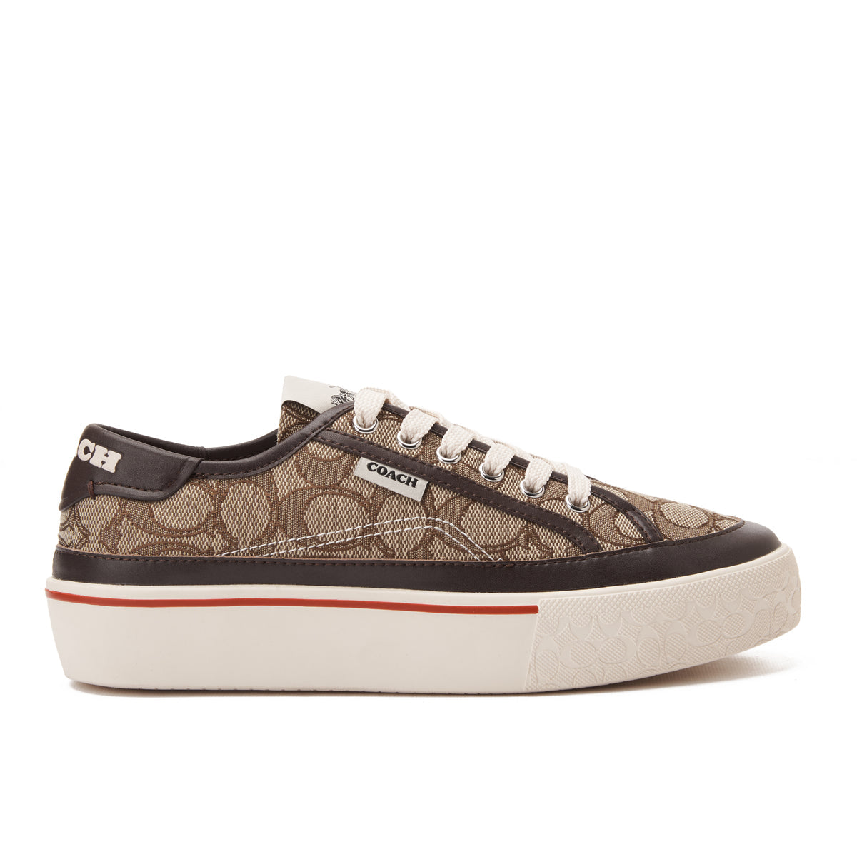 Brown Coach Citysole Platform Jacquard Sneakers