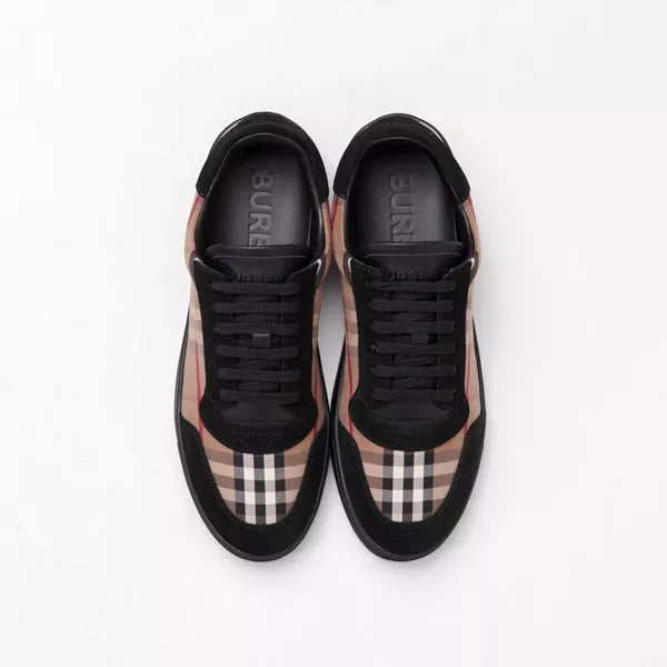 Burberry Vintage Check Cotton and Suede Sneakers