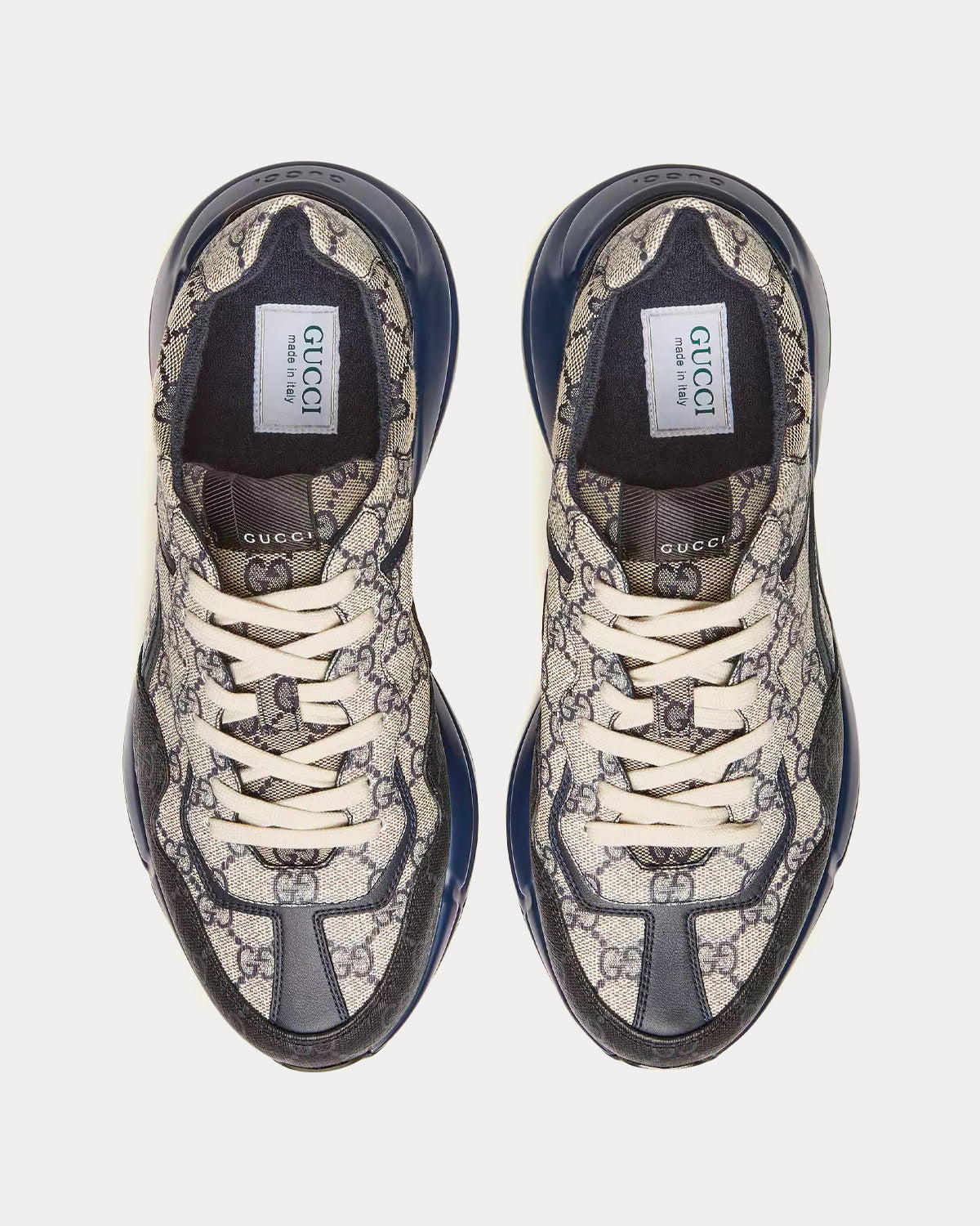 Gucci - Rhyton GG Supreme Beige / Blue Low Top Sneakers