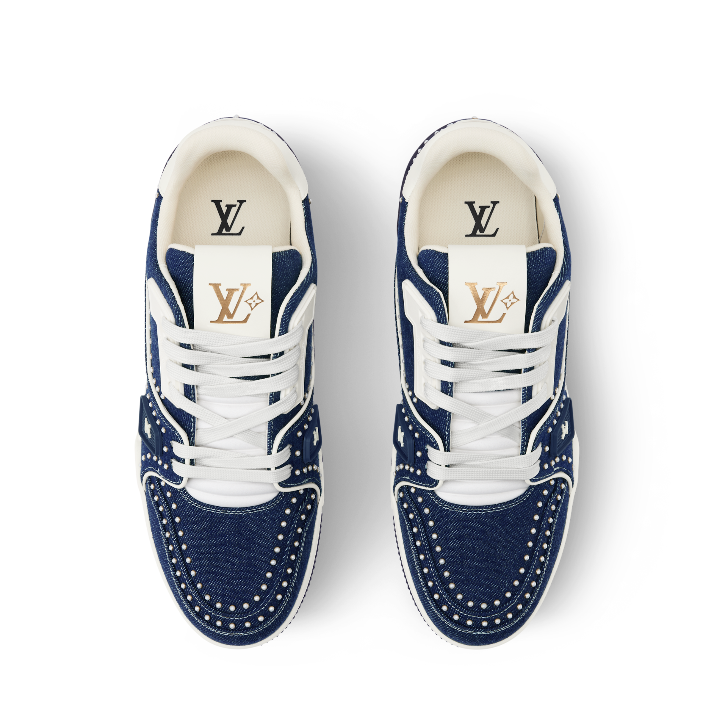 LOUIS VUITTON DENIM TRAINERS ‘INDIGO BLUE’ FULLY BOXED