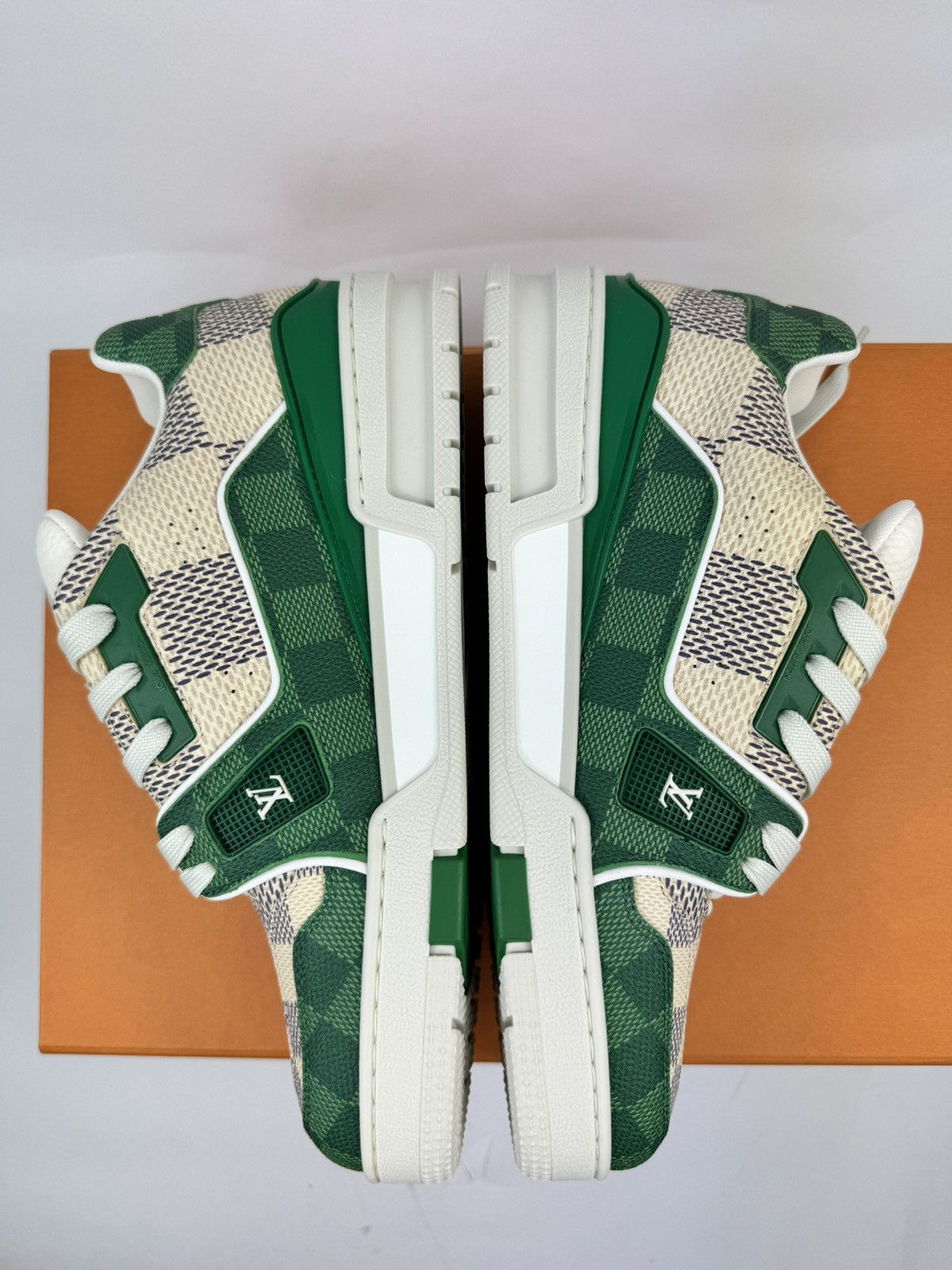 LOUIS VUITTON #54 GREEN DEMIER PRINT SNEAKERS